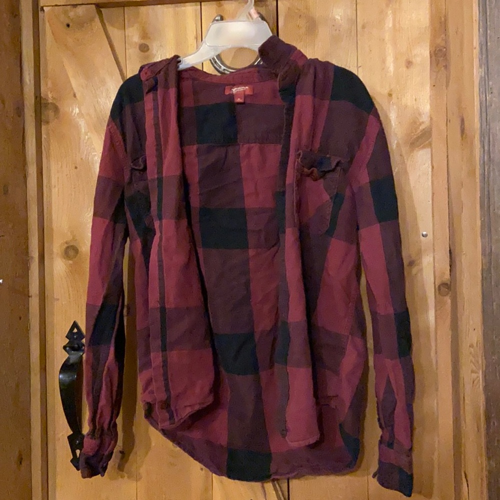 Arizona M Burgundy and Black Flannel